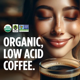 VitaCup Perfect Low Acid Coffee Ground, USDA Organic & Fair Trade, Mycotoxin Free, Dark Roast Guatemala Single Origin, Clean & Pure for Drip Coffee Brewers and French Press, 4 bags, 11oz each