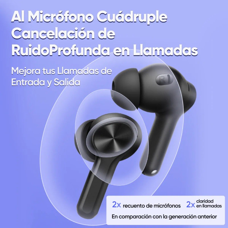 Realme Buds T200 Lite 12.4mm Micrófono Dual Ipx4 Púrpura Color