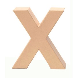 Glorex Cardboard Letter, Number and Characters, Letter X, x, natural