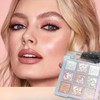 9-Color Glitter Eyeshadow Palette,Shimmer Eyeshadow Palette,Matte Shimmer E-yeshadow P-alette,White &