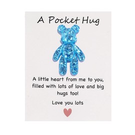 Pocket Bear Hug, Pocket Hug Emotional Support Gifts, Pocket Heart Anxiety Relief Gifts for Her, Comforting Gift for Son Daughter Back to School, for Mum (Blue)