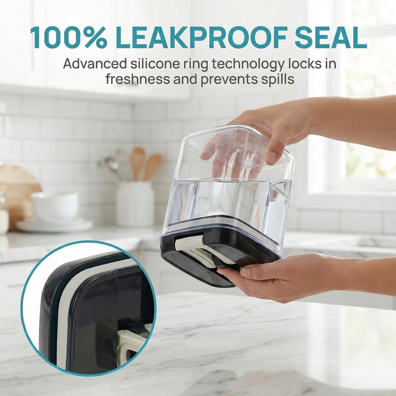 OMIO Airtight Kitchen Storage Containers (6-Pack) - Easy-Grip Pull Tab