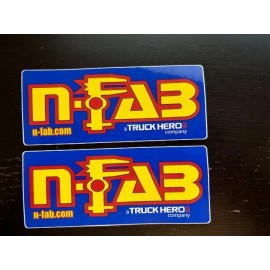 N-Fab Truck Parts BLACK YELLOW Rectangle Sticker Truck Hero 6X2.5