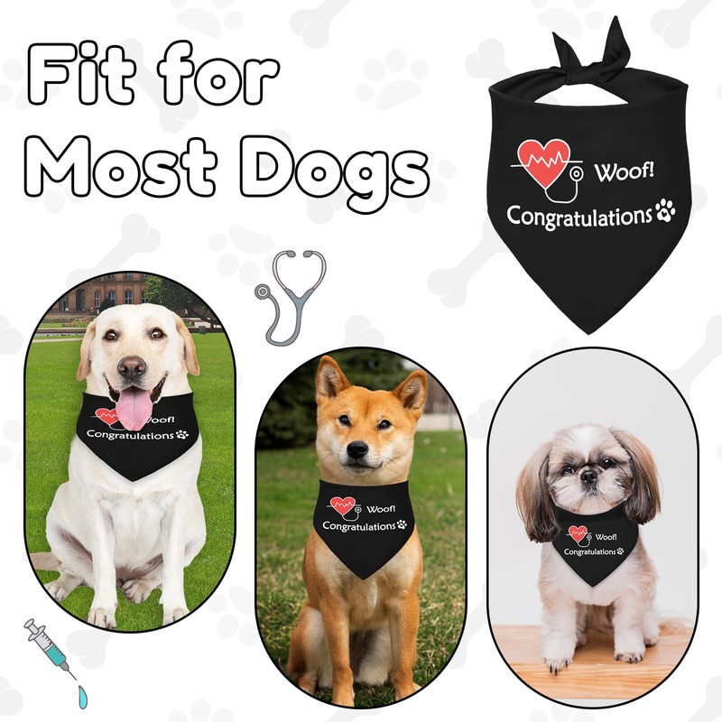 Nurse Dog Bandana 18x18x26 Inch Polyester Dog Graduation Bandana Medical