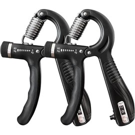 Hand Grip Strengthener, Grip Strength Trainer, 22-132 Lbs Adjustable Resistance Forearm Exerciser Workout for Rehabilitation Athletes Climbers Musicians - Color: black 1 Pack