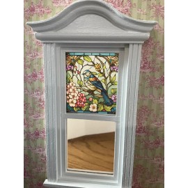 Unbranded Springtime  Blue Bird Dollhouse Miniature Stained Glass Window Film