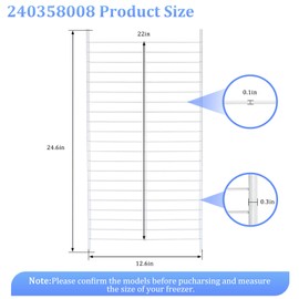 Delixike 240358008 240358002,240358005, 3016195, AP5803890 Refrigerator Freezer Shelf Replacement for Kenmore Compatible with Refrigerator Shelf BLRT86TEB4 BLRT86TES0 BLRT86TES2 ﻿