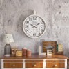 Menterry Retro Round Wall Clock. White Vintage Antique Style. Battery