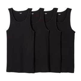 Goodfellow & Co Men's 4pk Ribbed Tank Top - (US, Alpha, X-Large, Regular, Regular, Black)