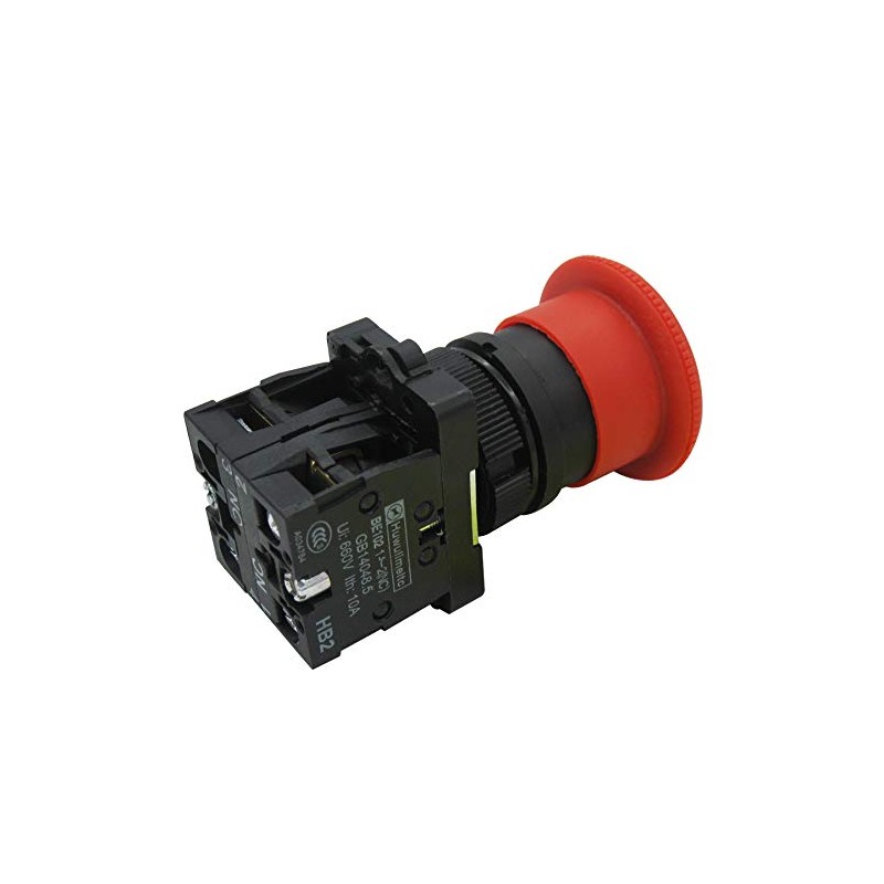 mxuteuk mxuteuk 2pcs 22mm 2 NC Red Mushroom Emergency Stop