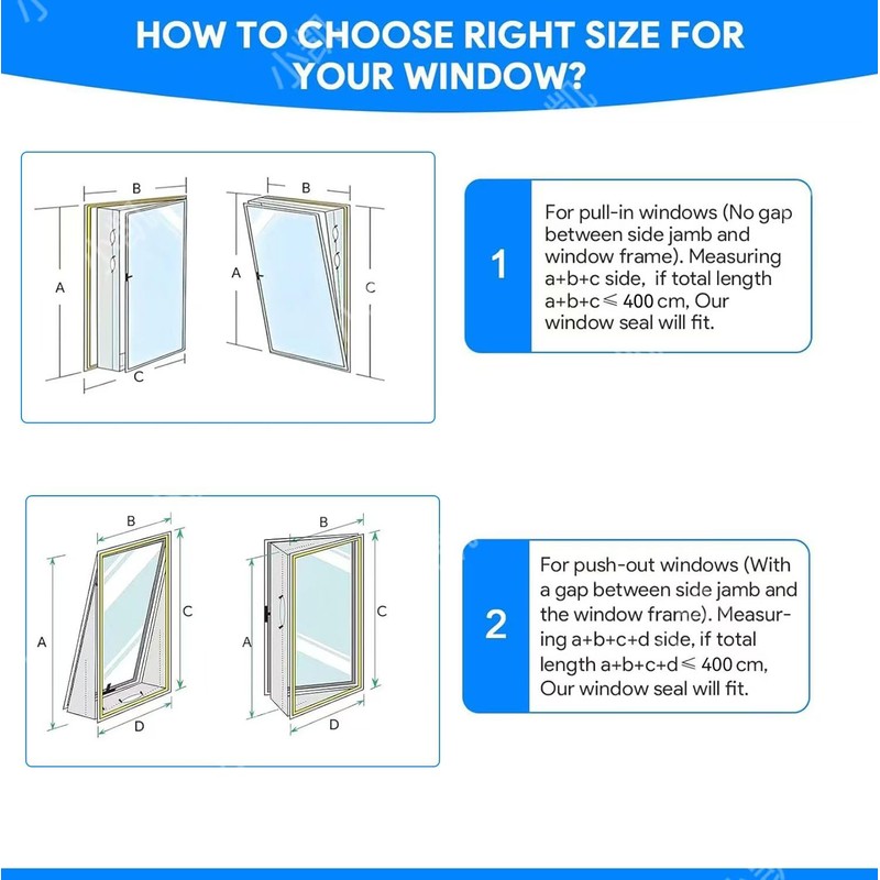 YAHENLI 400CM (157") Portable AC Window Seal, Casement Window Vent