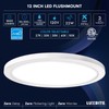 LUXRITE 12 Inch Round LED Flush Mount Ceiling Light Fixture,