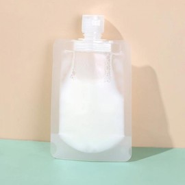 Flip Cap Travel Cosmetic Dispenser Pouch for Shampoo & Lotion Bottles 100ml 17ea