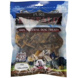 Loving Pets Pure Buffalo Lung Steaks Dog Treat, 4 -Ounce