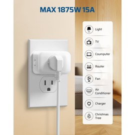 DEWENWILS Wireless Light Switch, Remote Control Outlet Switch, 100 FT RF Signal, No Wiring Needed, Wireless Remote Switch for Lamps and Household Appliances, 15A/1875W, FCC Listed, 2 Remote+1 Switch