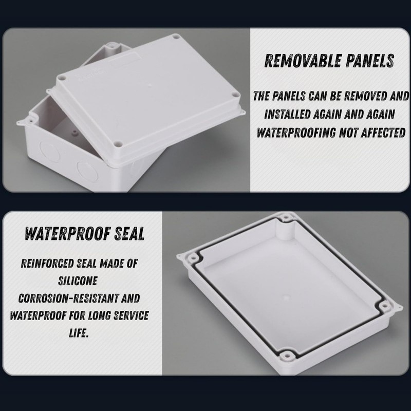 Boxonly 300x250x120mm ABS Waterproof Junction Box, IP55 Rated Outdoor Electrical