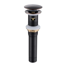 Bathroom Sink Drain, Vessel Sink Pop Up Drain Kit Oil Rubbed Bronze with Overflow Strainer Basket Hair Catcher, Detachable Basket Stopper Brass and Stainless Steel