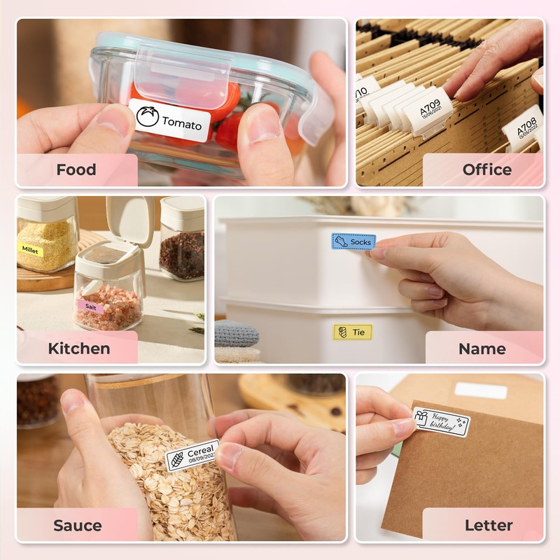 Nelko Label Maker Machine with Tape, P21 Bluetooth Label Printer,