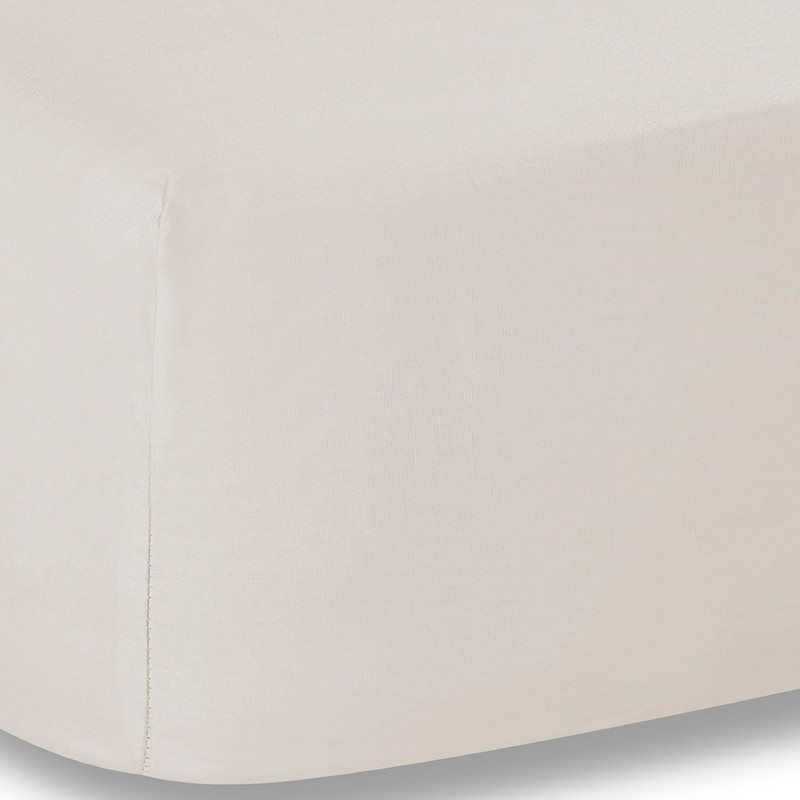 Plain Dyed Neutral Fitted Sheet 135x200cm 100% Cotton Percale