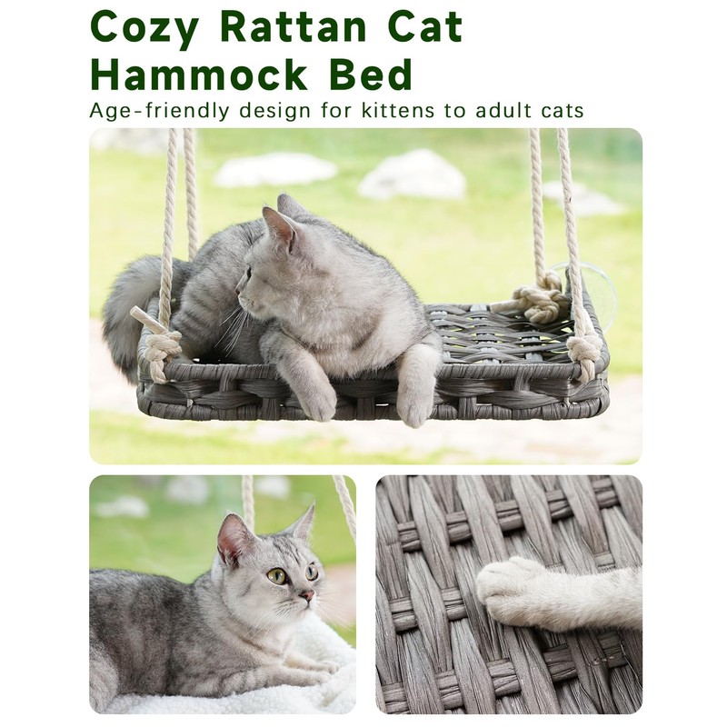 SETVSON Cat Window Perch, Cat Window Hammock Bed for Indoor