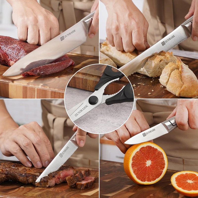 Kitchen Knife Set, Professional 13 Piece Knife Set with Block