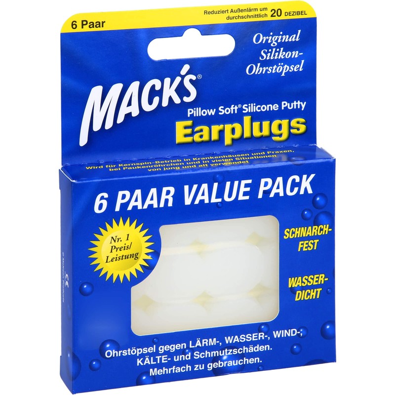 Mack's Earplugs 6 x 2 Pcs