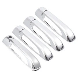 X AUTOHAUX 4pcs Chrome Plated ABS Exterior Side Door Handle Cover for Dodge for Ram 1500 2500 3500 2010-2018 for Jeep Grand Cherokee 2006-2018 - Silver Tone