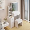 29.2" Small Space Left Bedside Cabinet Vanity Table + Cushioned