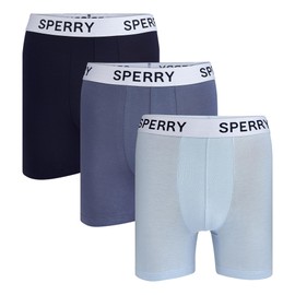 Sperry 3-Pack Men's Soft Modal Boxer Briefs, Gray White Multi, Medium