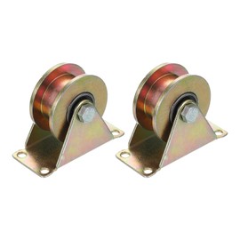 PATIKIL 2.5" Groove Wheel, 2 Pcs H-Type Groove Wheel Caster for Rolling Gate Industrial Machines Wire Rope Rail, Loading Capacity 551 Lbs