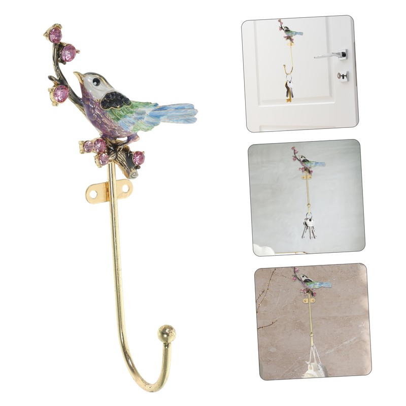 WHAMVOX Elegant Decorative Hooks Metal Wall Mount Retro Bird Shape