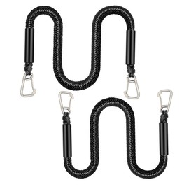 2 Pcs Boat Bungee Dock Lines, 4 Feet Mooring Rope for Docking Stretches to 6 Feet, Mooring Line Boat Accessories Docking Ropes PWC Dock Ties for Boats with 2 Hooks (Black)