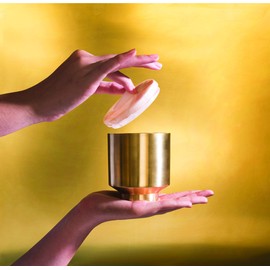 Aromatique Tique & Stone Onyx Brass Decorative Fragrance Candle (Mandarin Rosemary, 12oz)