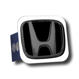 Au-TOMOTIVE - Enchufe de enganche para remolque con logotipo de perla dorada para Honda (negro)