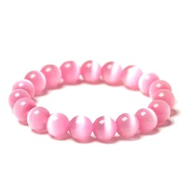 Fuqimanman2020 Healing Natural Stone Stretch Bracelet Strand Chakra Crystal Beaded Energy Reiki Spirituality for Women Conservancy Meditation Protection Jewelry-Pink 8MM