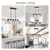 WUZUPS 5-Light Metal Chandelier Imitation Wood Grain Linear Pendant Ceiling