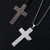 SAELACY American Flag Cross Necklace for Men with Bible Verse