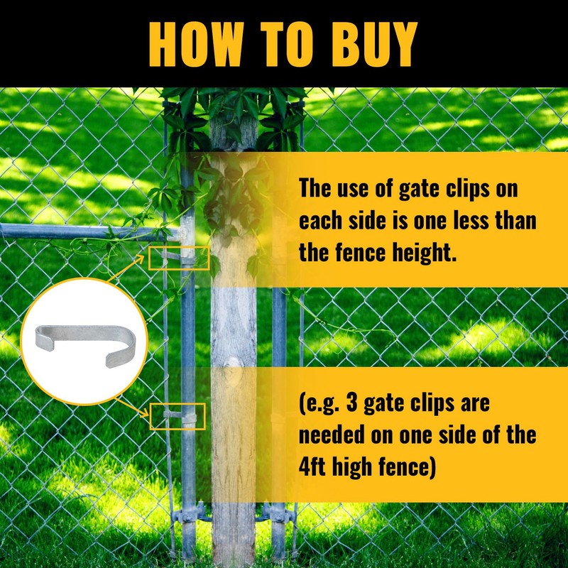 VIVIDA 1-3/8" Gate Clips for Chain Link Fence, Kennel Panel