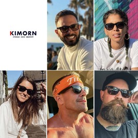 kimorn Polarized Sunglasses Classic Unisex Horn Rimmed 80's Retor Eyewear AE0300 (Black&Yellow, 52)