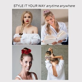 Paquete de 5 coleteros de satén y seda para el pelo: para cabello rizado, para todo tipo de cabello, para mujeres y niñas.