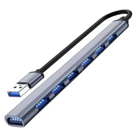 ROOMIE hivE USB Extender Hub, 3.0, 7 Ports Aluminium Hub Splitter, High Speed Data Transfer, Compatible with Laptop, Flash Drive, Console, Printer