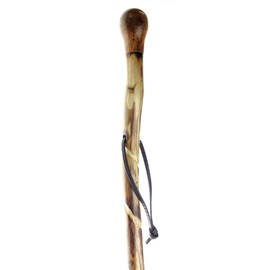SE Natural Wood Walking Stick with Hand-Carved Spiral Design and Knob Top, 55" - WS622-56BH