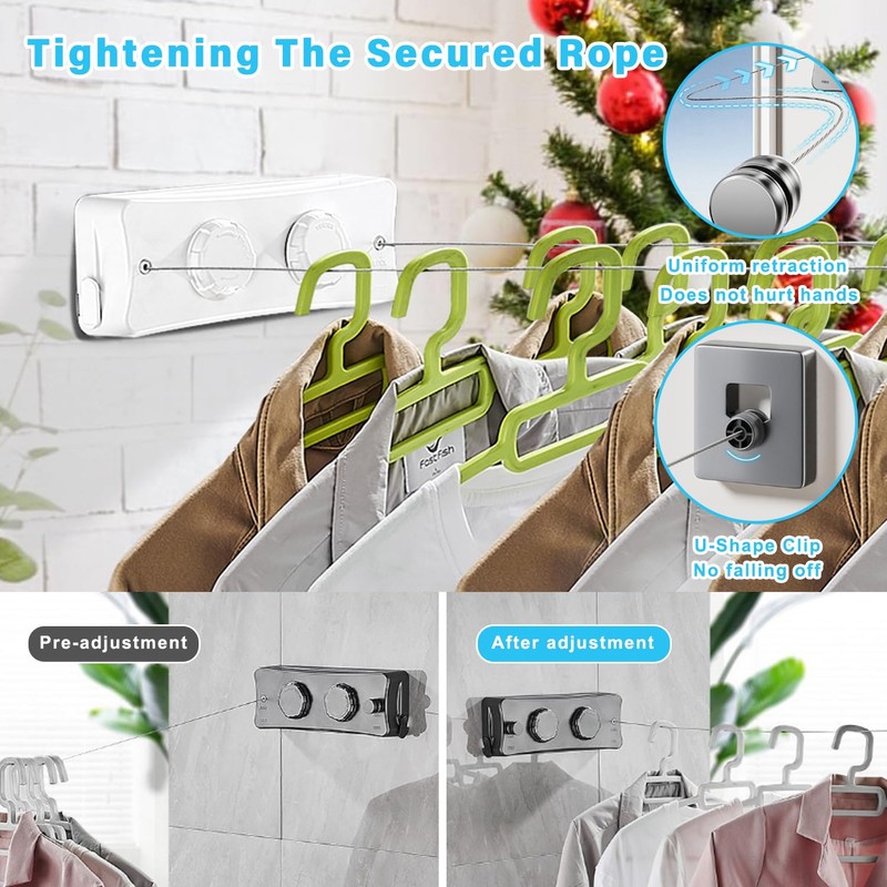 Retractable Clothesline, Extendable Wall, Retractable Washing Line, Wall Mounted, Retractable