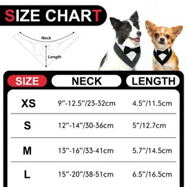 cyeollo 2pack Dog Tuxedo Wedding Bandana Costume for Small Dogs Adjustable Dog Birthday Party Collar with Bow Tie Pet Party Dog Costumes, Black & Striped M