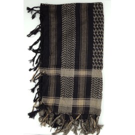 Tapp Collections Premium Shemagh Head Neck Scarf - Black/Camel