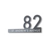 Gloss Grey Contemporary Cut Out Modern House Number Sign Printed