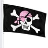 Pink Girl Pirate Skull Flag 3x5 Ft Outdoor Indoor With