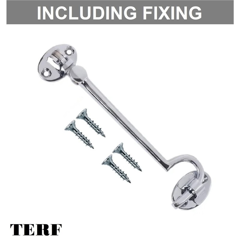 TERF® 150mm Heavy Duty Polished Chrome Cabin Door Hook and