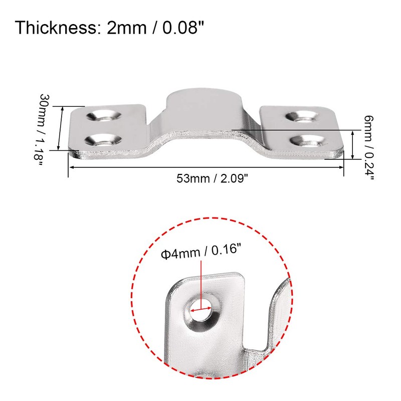 sourcing map Flush Mount Bracket, 53x30mm Zinc Plated Wall Mount
