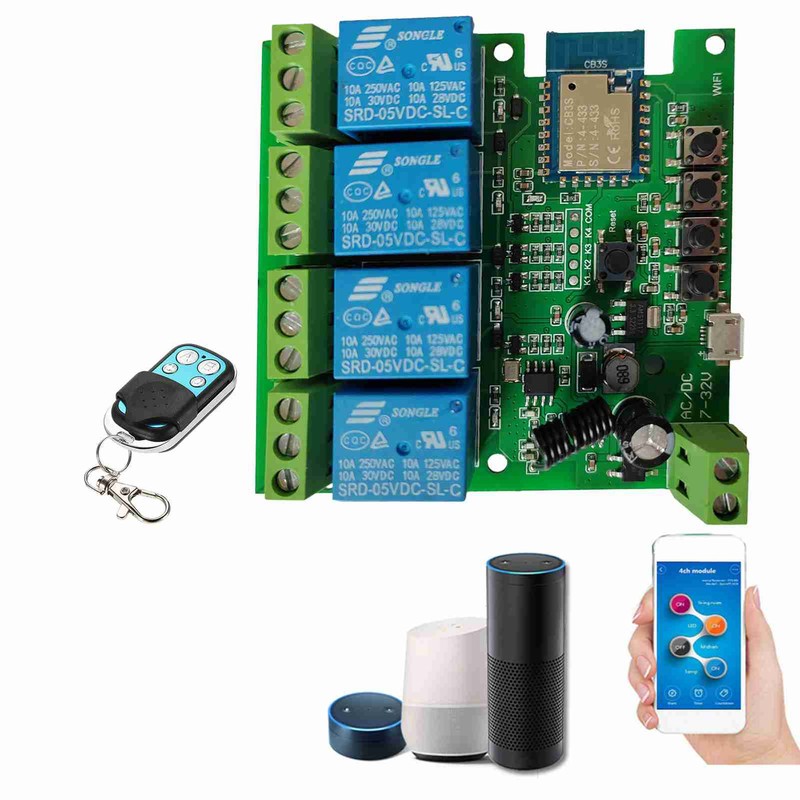 Smart Wireless Control Switch Module for Tuya 433Mhz 4 Channel